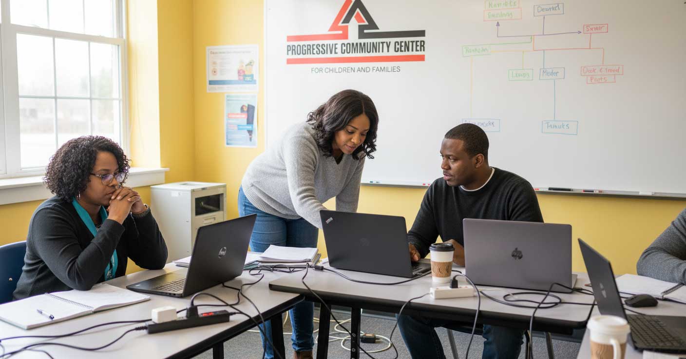 Adults attending a professional training program