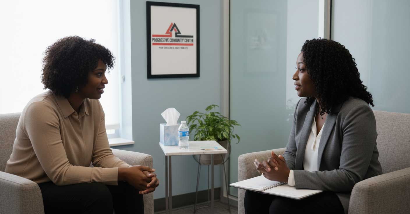 Counselor providing mental health support
